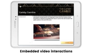 Embedded video interactions of DoE app on a tablet
