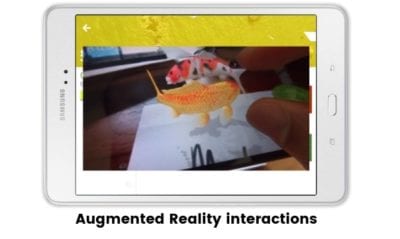 App AR Augmented Reality interactions of DoE App on a tablet