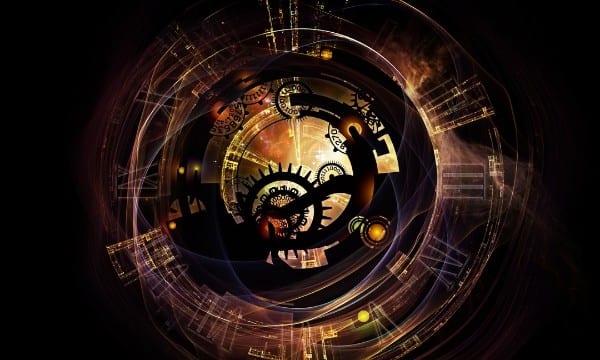 DoE Secret Sauce Cogs and clock in dark circle portal