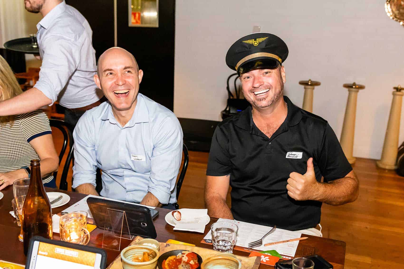 Man wearing hat during beer battle EOFY event